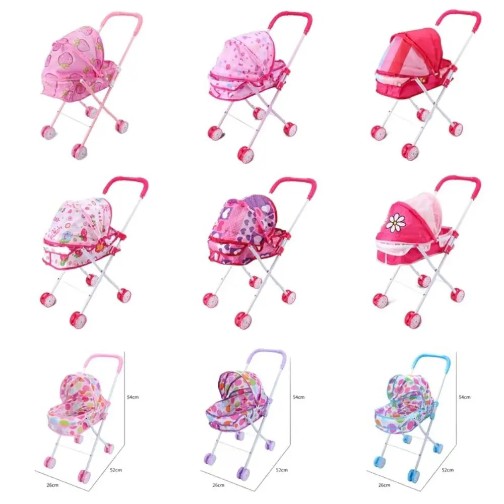 Dolls Pram Baby Stroller Play Game Kids House Accessories Furniture Toy Pretend Play Toy for Toddlers Little Girls Boys Children