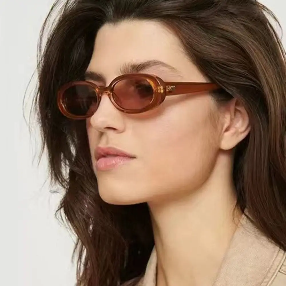 

Fashion Vintage Style Oval Sunglasses UV400 Protection Y2K Small Oval Sun Glasses Aesthetic Accessories for Women & Men