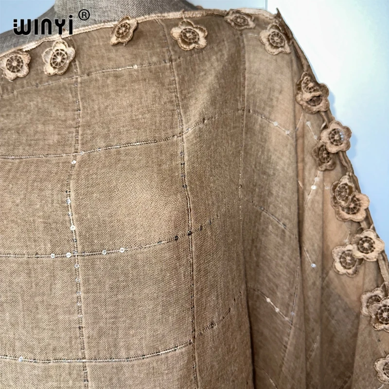 Winyi vestido beachwear topo praia cobrir kaftan maxi vestidos das mulheres abaya dubai luxo mulher muçulmana roupas de praia