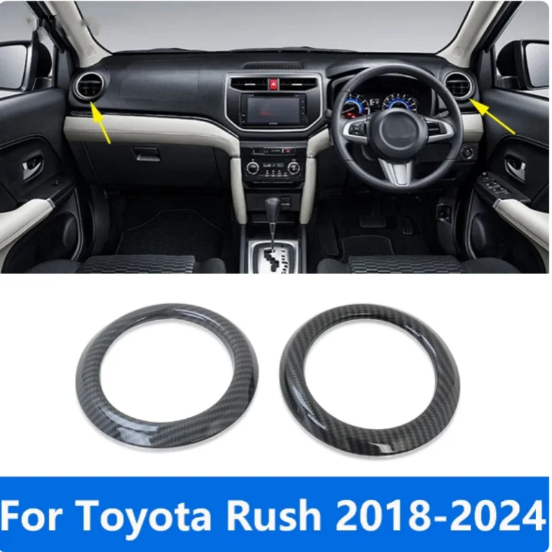 

LHD For Toyota Rush 2019-2023 Carbon Fiber Car Front Side Air Condition Vent Outlet Cover Trim Interior Accessories