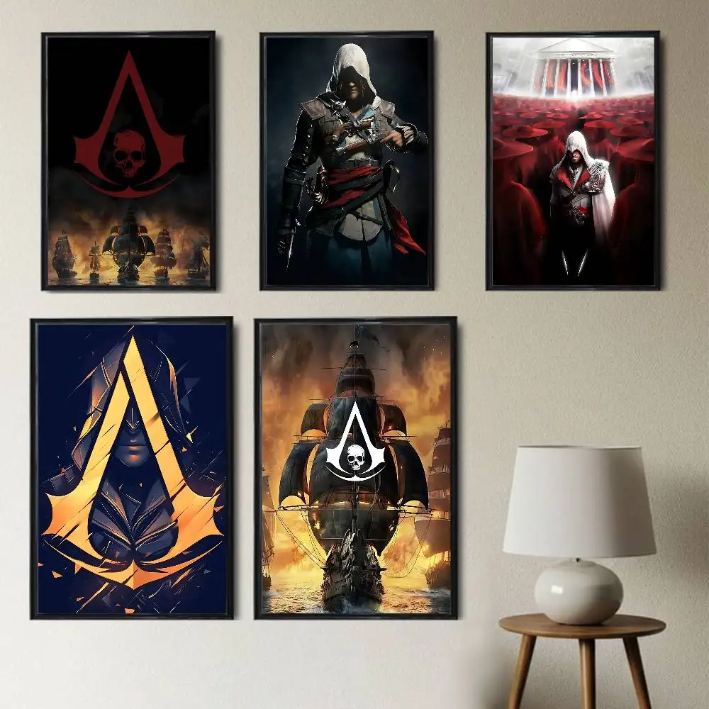 Póster de Black Flag Resynced Assassins Creed, impresiones artísticas de pared, cuadro, regalo, sala de estar, restaurante, bar, pegatina decorativa grande