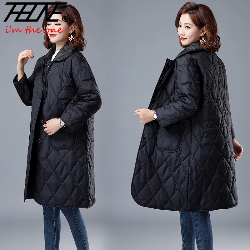 

THHONE зимние парки женские 2025 куртка с подкладкой утепленная теплая свободная однотонная куртка в корейском стиле верхняя одежда женская одежда повседневное пальто