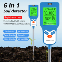 Multifunctional Digital Soil Tester 6 in 1 Soil PH Detector Moisture Fertility Temperature Humidity Light Meter for Garden Plant
