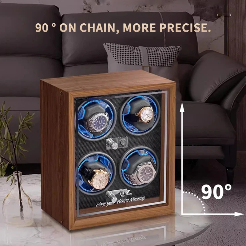 German Watch Winder Automatic Wooden 1 2 4 Slots Mechanical Watch Rotating And Watch Device Vertical Rocking Watch Storage Box