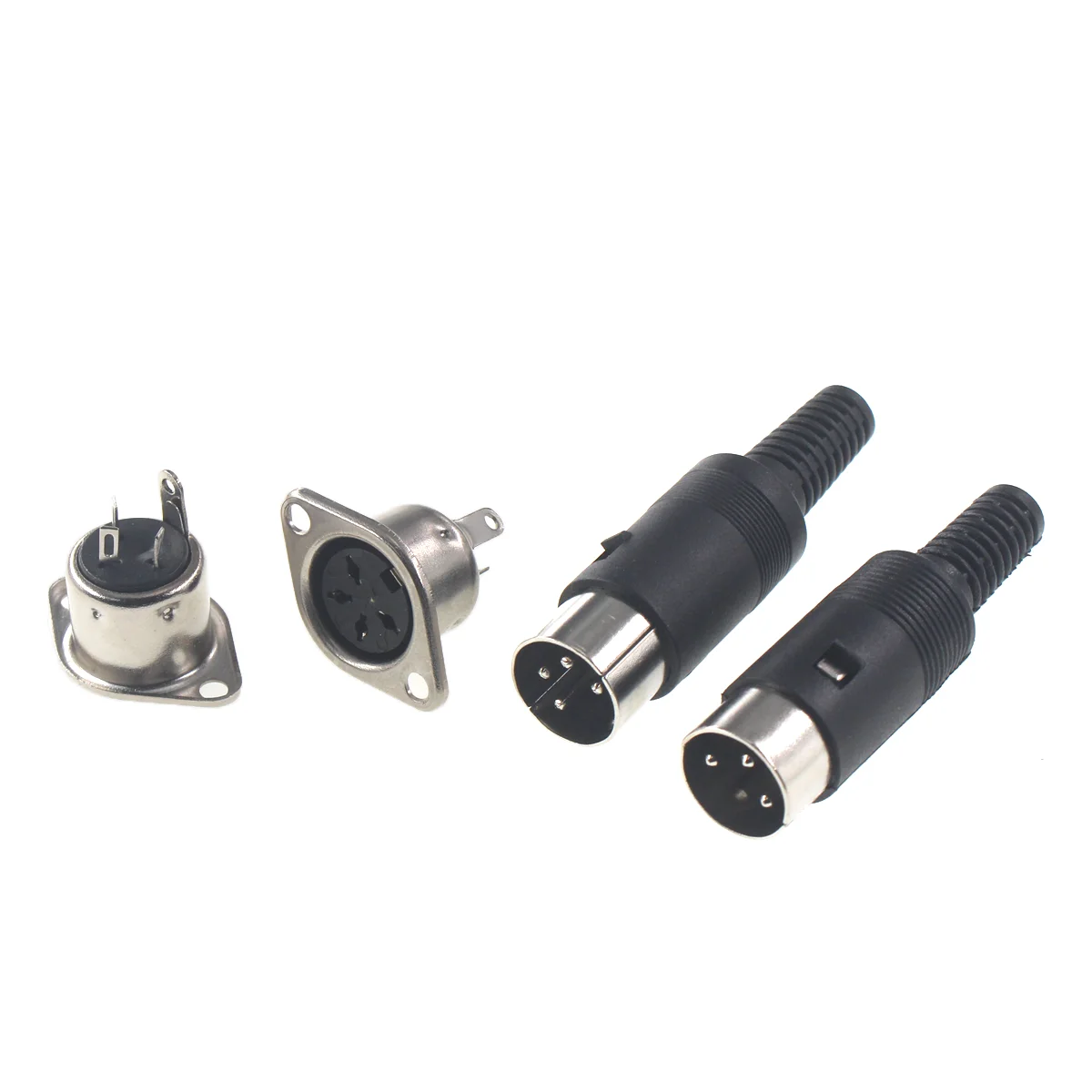 10PCS 5SETS DIN Audio Adapter 3 4 5 6 7 8 Pin DIN Male Plug Plastic Handle  Female Socket Hulled Panel Mount Chassis Connector