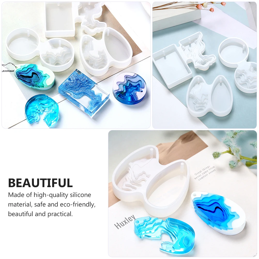 

Creative Crystal Epoxy Silicone Mold 3pcs Eco Friendly Ladder Pendant Tool Jewelry Accessories Components