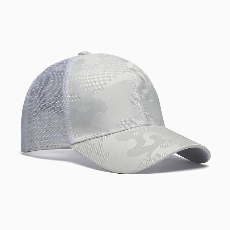 Summer Camouflage Women's Baseball Cap Breathable Mesh High Ponytail Hollow Holes Convenient Hair Tying Sticky Button Sun Hat