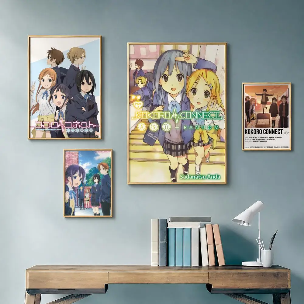 Popular Anime K-Kokoro ConnectS Poster Vintage Retro Anime Poster Stickers Peel and Stick Wall Art Home Decor