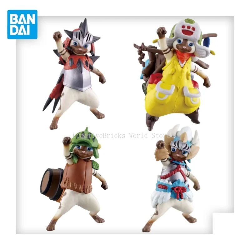 Bandai Monster Hunter Palico Let'S Go Hunting Nya Gp Desktop Ornament Mini Figure Model Decorative Gifts for Collectors
