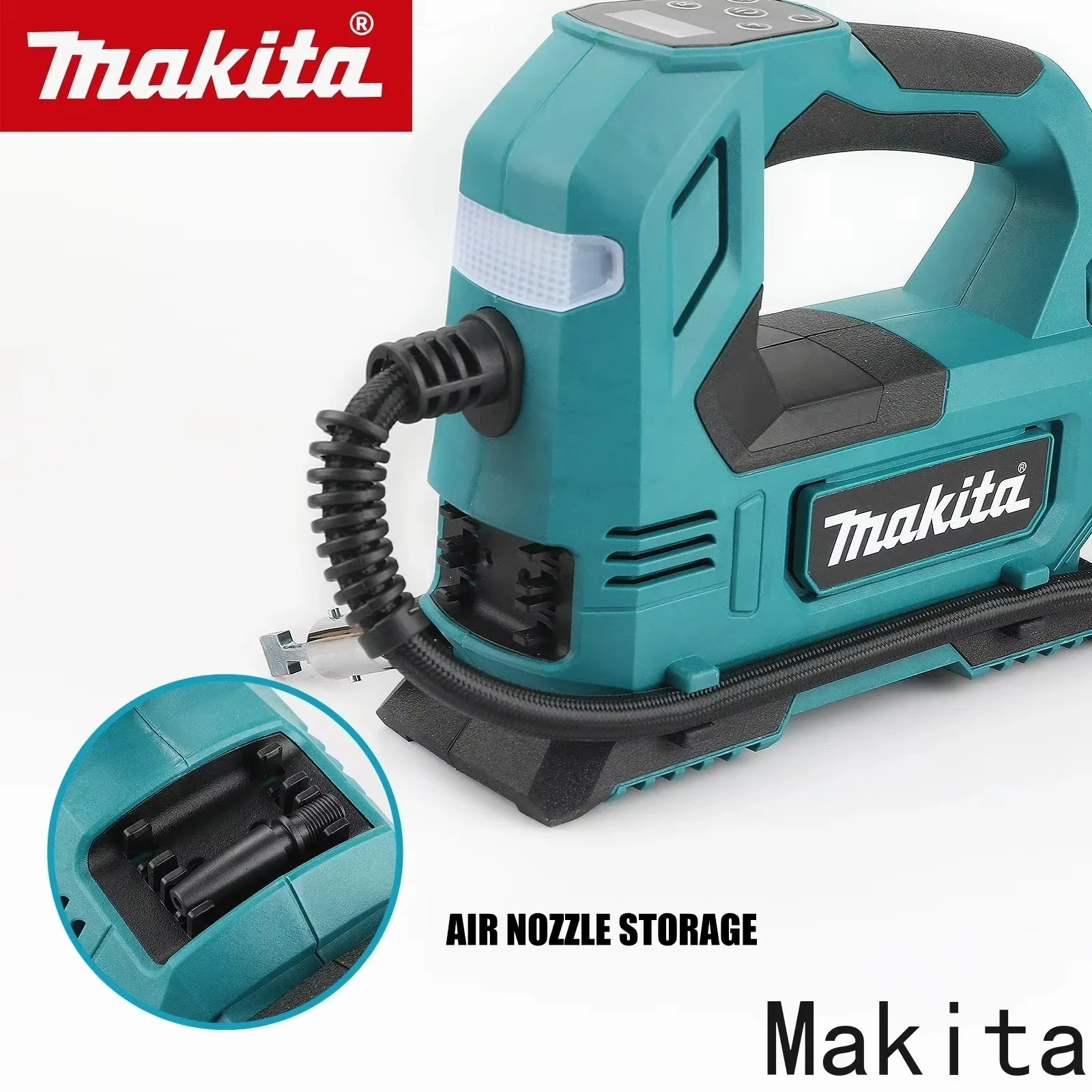 With Makita 18V LXT Lithium BatteryMakita DYS59 Automatic Cordless Tire Inflator, Handheld Electric Air Compressor Air Pump