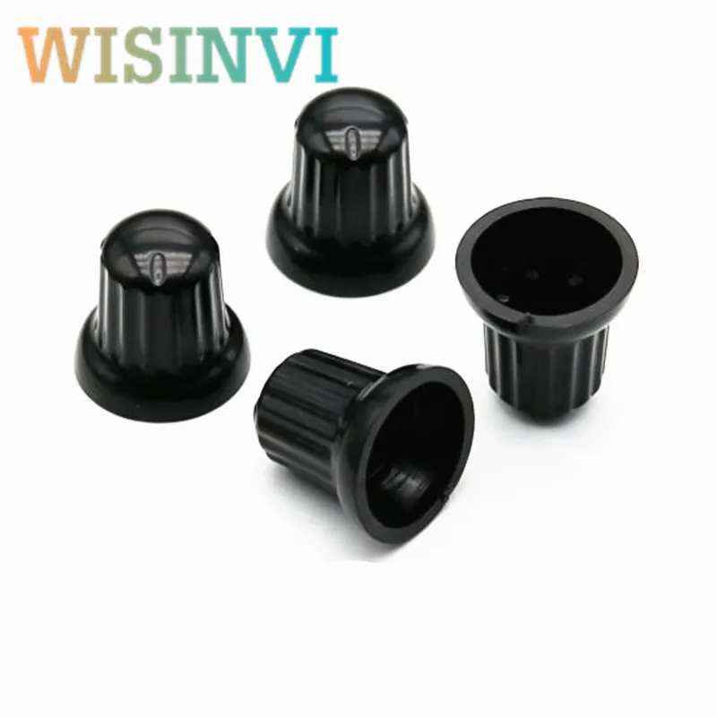 10pcs 10×14.5mm Plastic Rotary Knob Cap 6mm D-Shaft Potentiometer Knob Volume Control Knob for Amplifier Mixer Guitar Switch