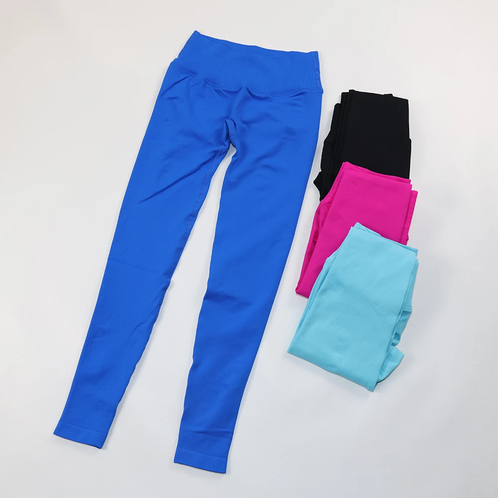 Seamless Legging Women Cross V Waist Yoga Pants Scrunch Butt Lifting Workout Gym Leggings High Stretchy Running Tights