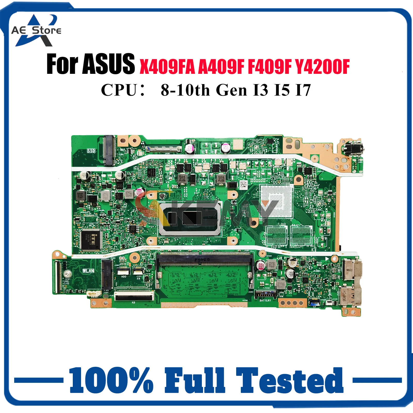 

X409FA Laptop Motherboard For ASUS Y4200F X409FAC X409FJ X409F X409FB A409F X409FL F409F Mainboard With I3 I5 I7 CPU 100% tests