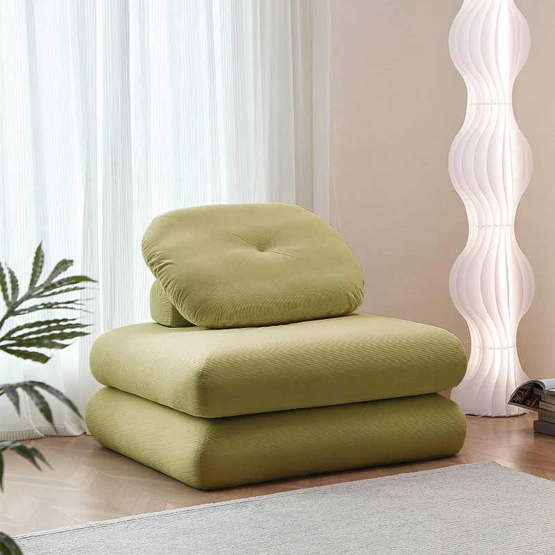 Nordic, fabric sofa, small apartment, living room, balcony, tatami, tofu block, modular combination sofa