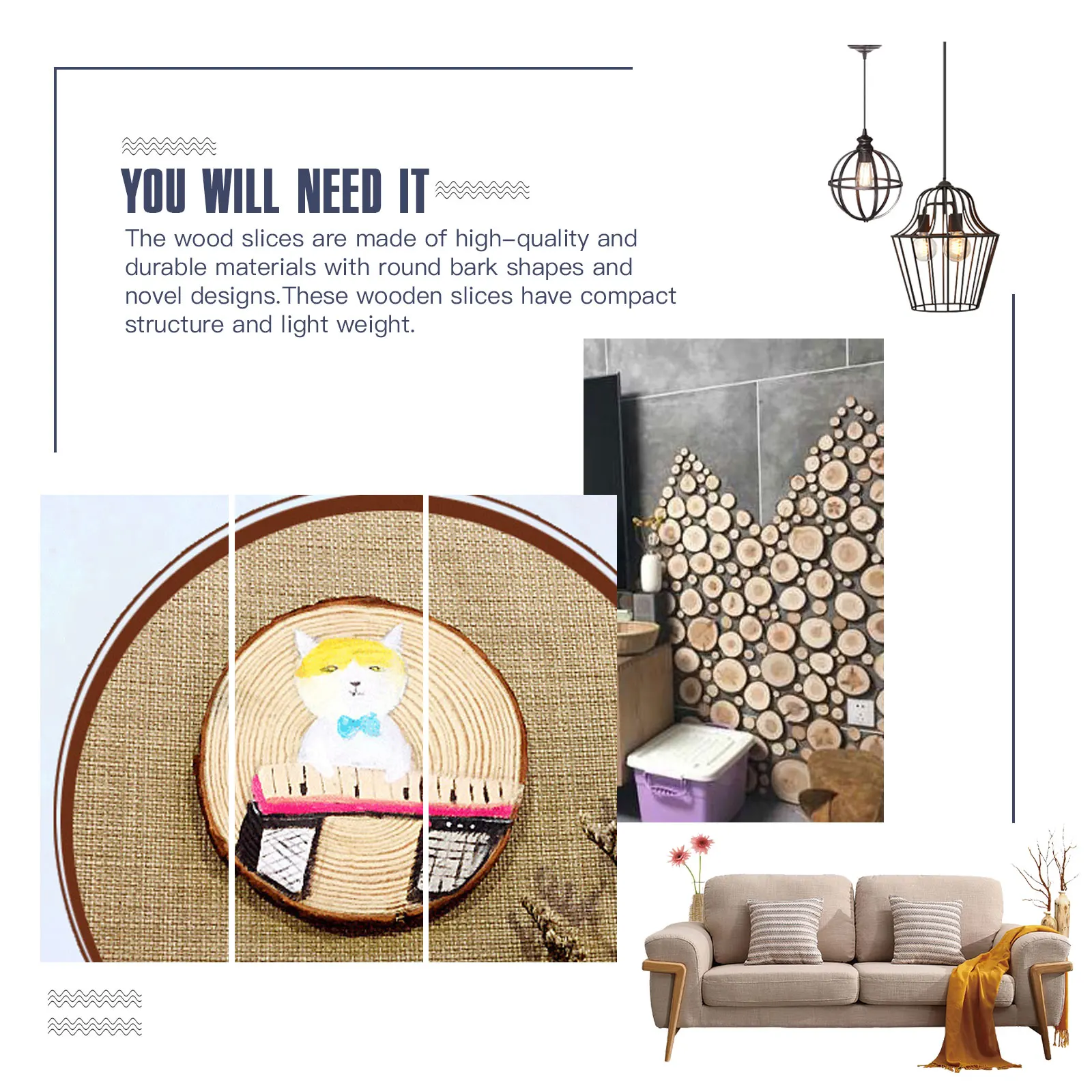 

20 pcs 4-5Cm Oval Wood Slices Natural Pine Diy Craft Supplies For Wedding Decorations Painting Coasters Log Discs Handicraft