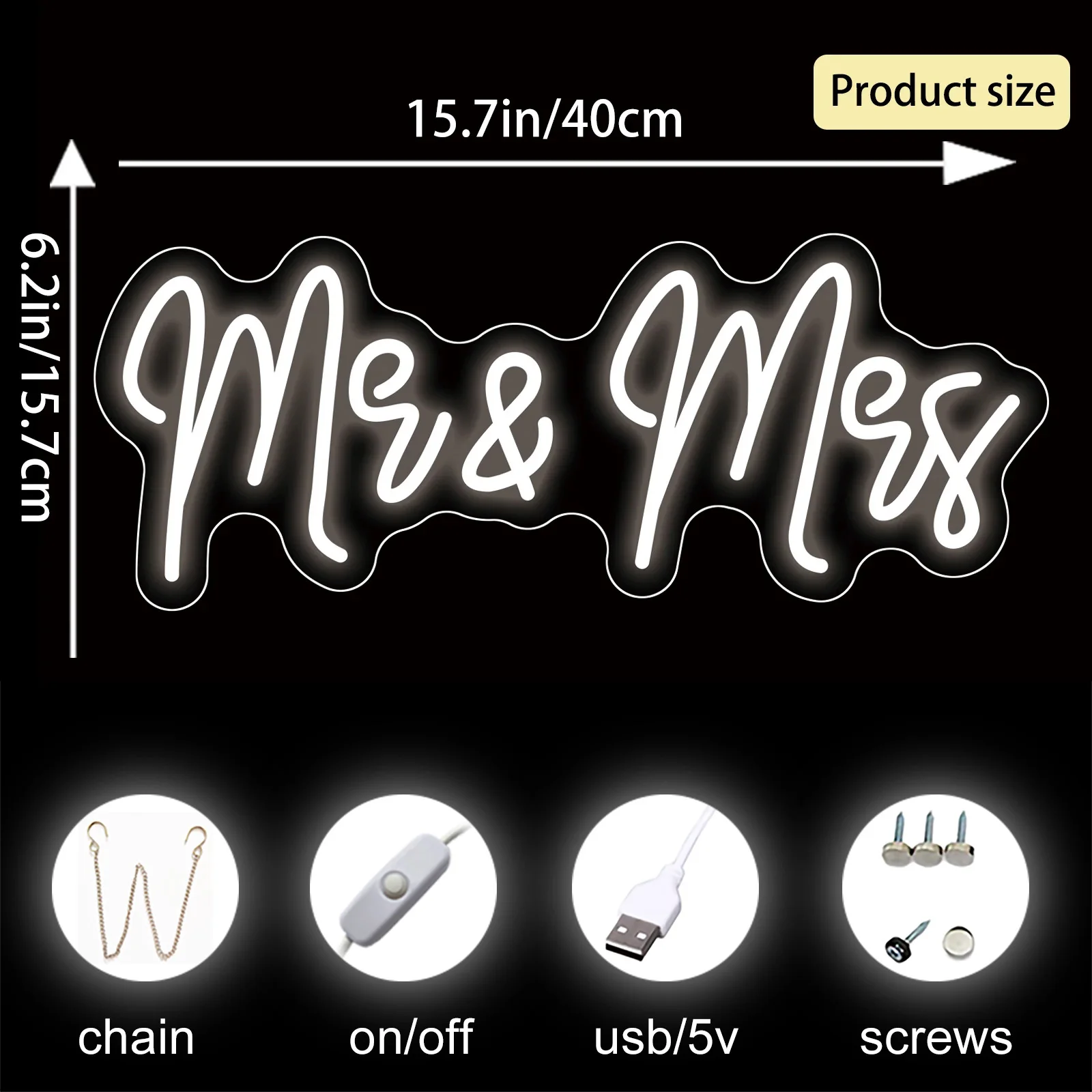 Mr & Mrs Neon Sign Wedding Decor Room Neon LED Lights Just Married Neon Lights LED Sign Marry Me Led Light Sign
