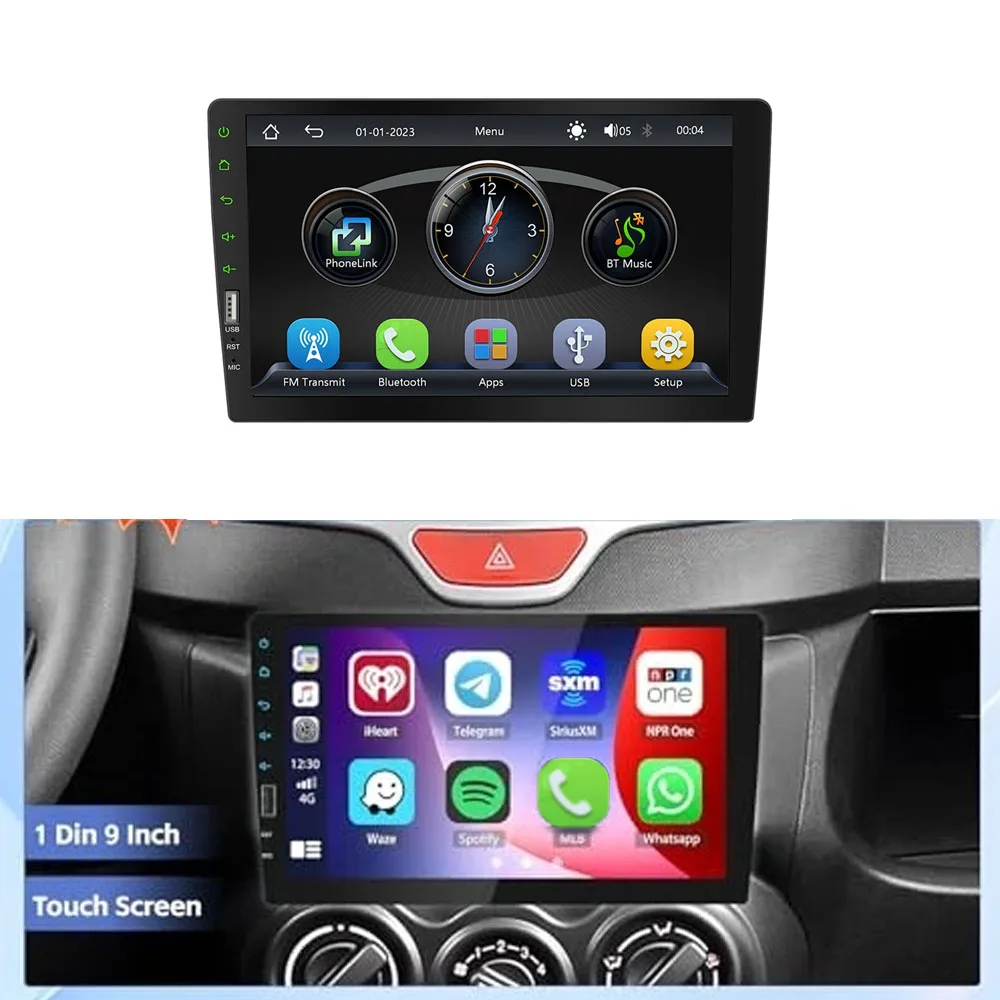 

Car MP5 Player Wireless 9 Inch Stereo Radio Single DIN Bluetooth Player with Carplay Mirror Link MP5 Player with 8 Lamp Camera