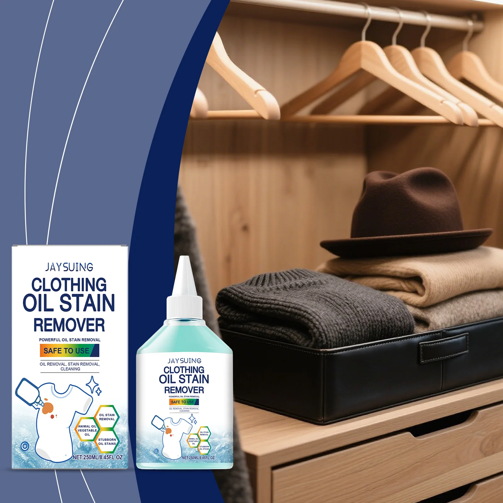 

Daily Clothes Oil Stain Remover Fresh Fragrance Gentle Formula Supports Stain Removal Safe for Cotton Linen Synthetic Fabrics
