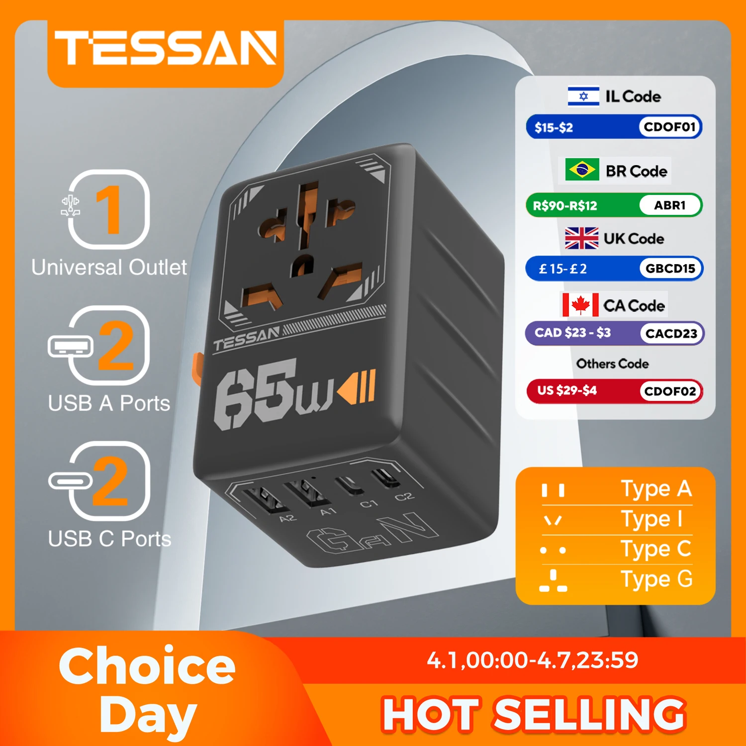 Tessan 65W Gan Inte…