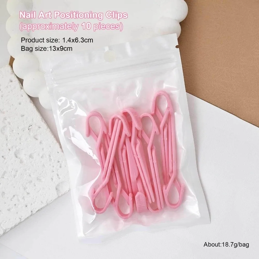10PCS Portable Nail Oil Anti-Spill Clips Phototherapy Nail Auxiliary Shaping Cross Nail Art Positioning Clips Shaping Tool