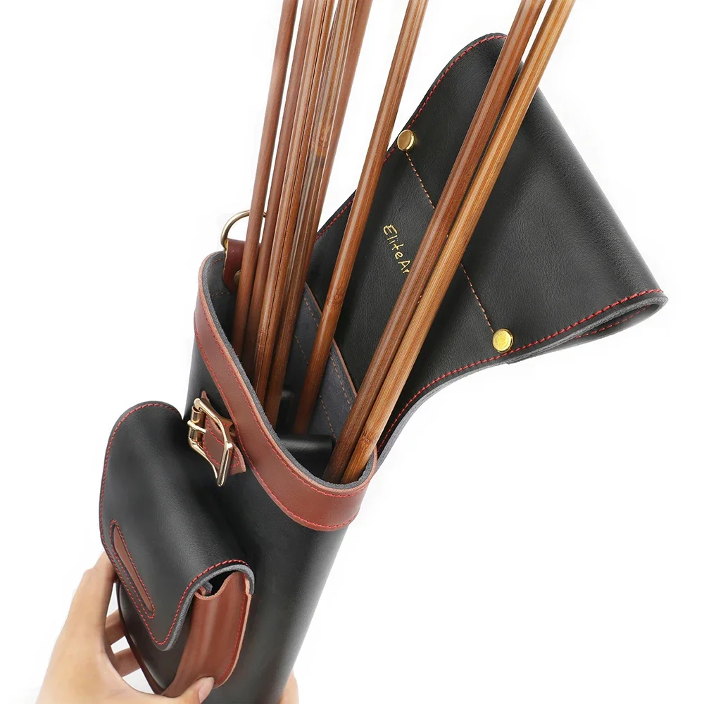 Bolsa de flechas para arco en cuero bovino, arquero diestro y portátil - imagen 5