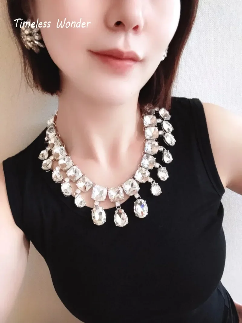 الخالدة عجب يتوهم كريستال الزركون جيو تمهيد قلادة للنساء مصمم مجوهرات القوطي المدرج العصرية آرت ديكو أنيق أنيق 4526