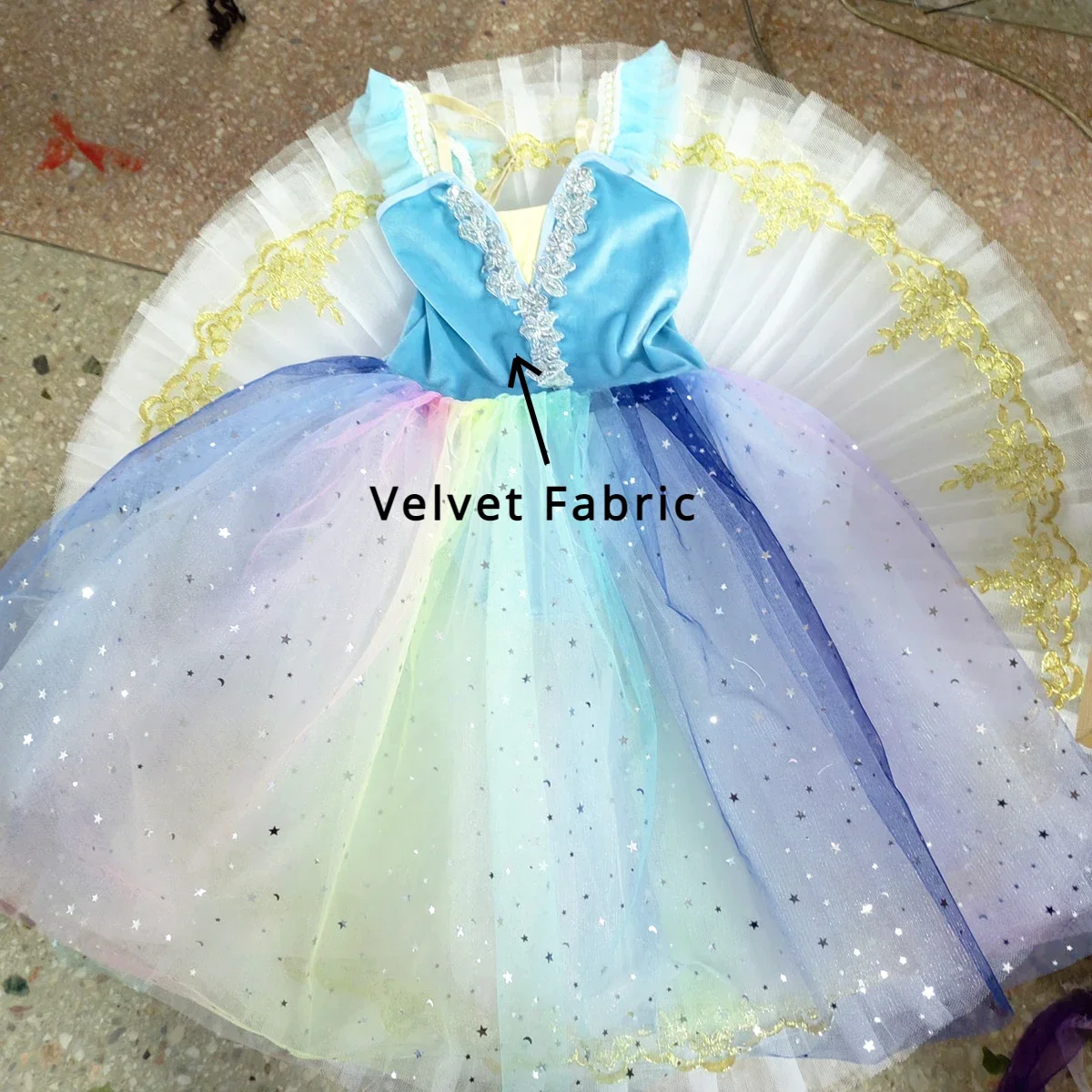 

New Children's Ballet Skirt Girls' Fluffy Skirt Little Swan Dance Skirt Colorful Ballet Dance Performance Dress