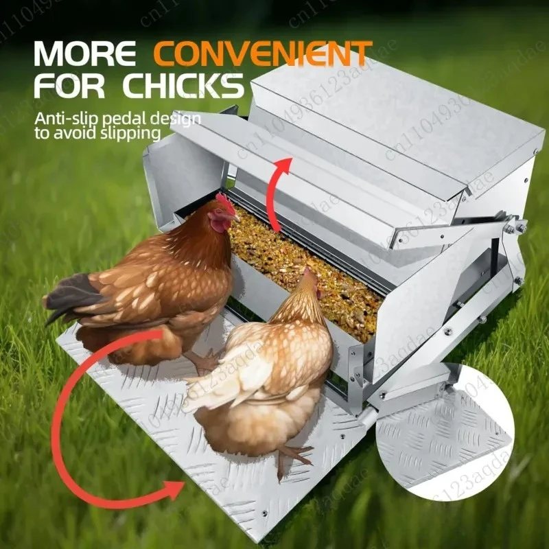 Chicken, duck and goose rat-proof feeding tank, galvanized sheet waterproof and moisture-proof, poultry automatic feeder