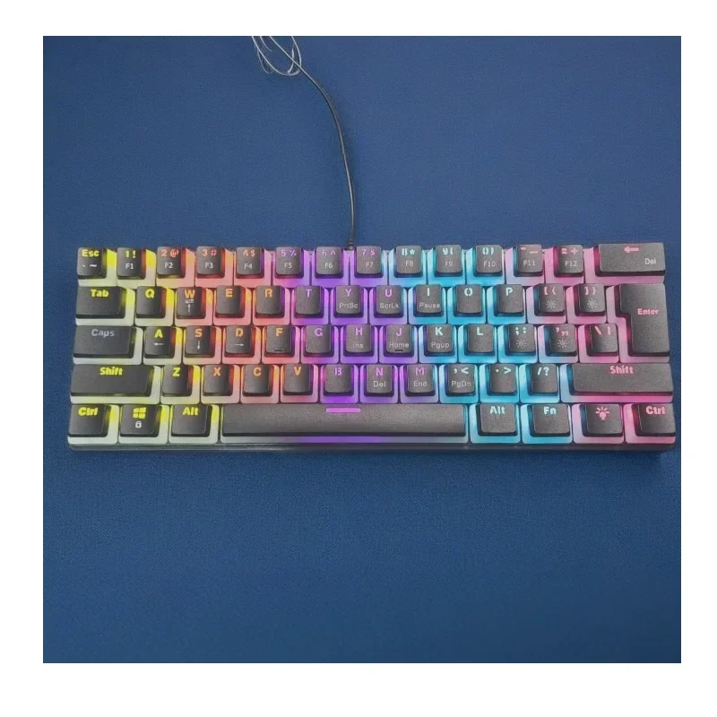 

Wired mechanical keyboard 60% Gamer Colorful pc key board Backlit mini Gaming pudding keyborads switch Musical teclado mecanico