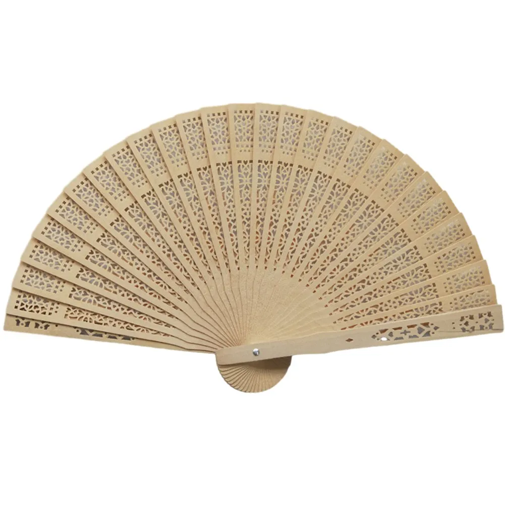 Folding Hand Held Fans Sandalwood Hand Fan Chinese Wooden Fan  For Wedding Favors Baby Shower Dance Fan Vintage Folding Fan