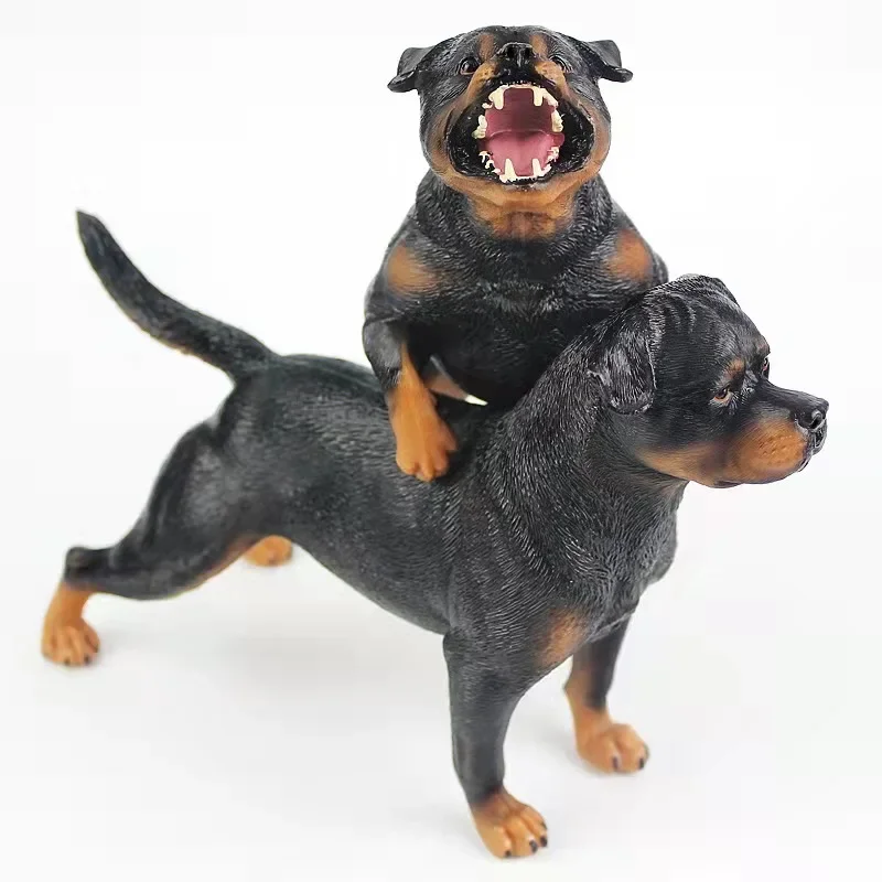 22cm Realistic Wild Animal Rottweiler Pet Dogs Figurines ABS Action Figures Models Collections Educational Toy for Children