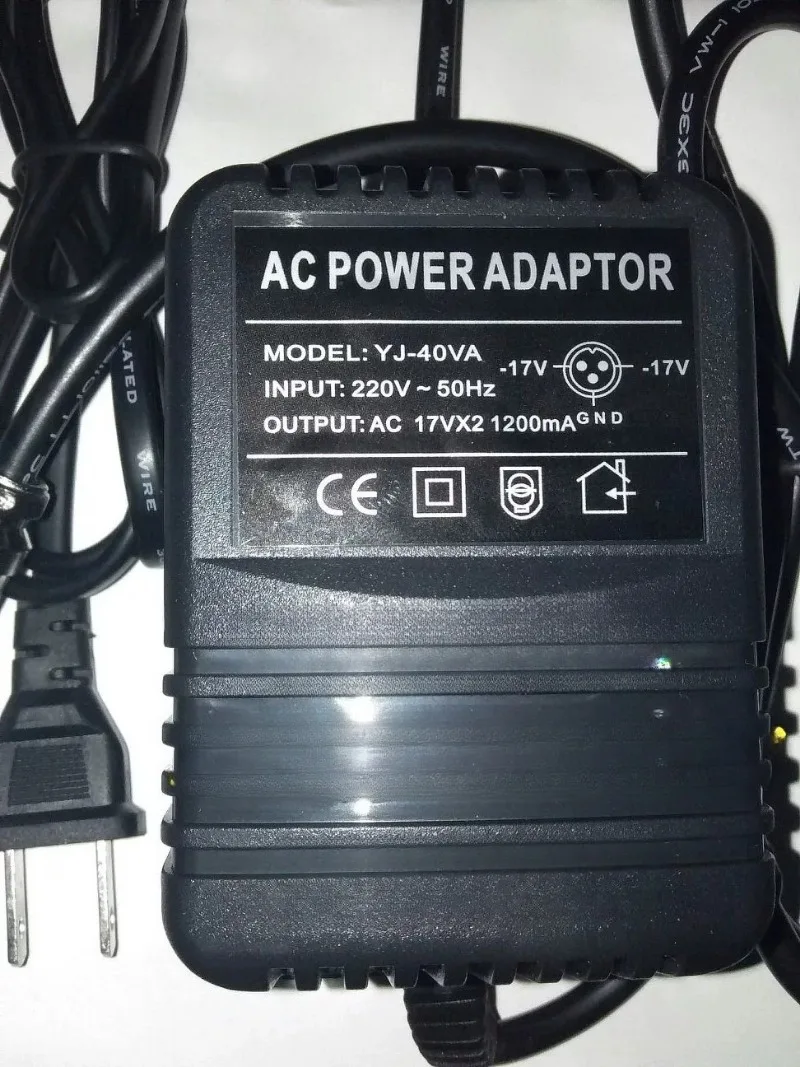 Mixer External power adapter/power transformer, universal round port, double 17V/18V 1200ma 3 holes 3 pins