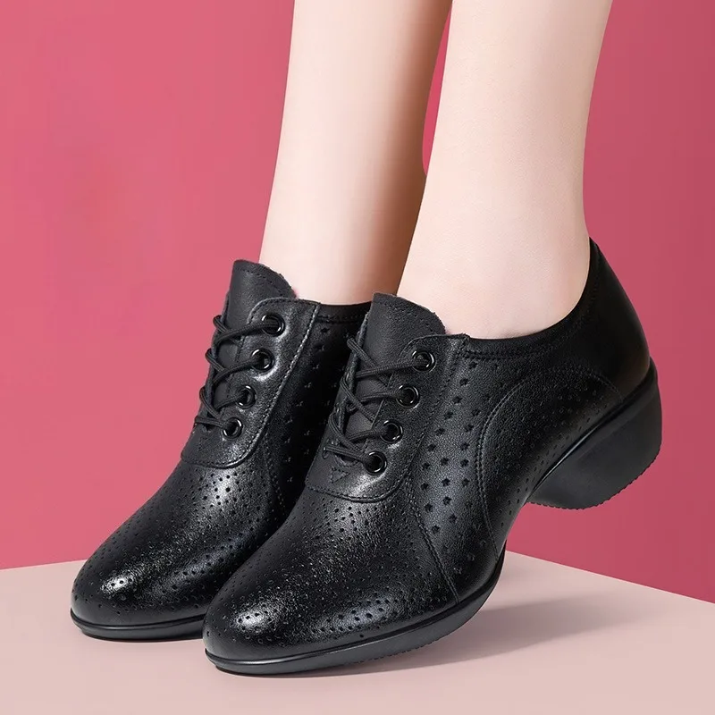 New Latin Dance sports For Women Teacher's Shoes Girls Ladies Leather Ballroom Waltz Tango Foxtrot Quick Step Dance Shoes