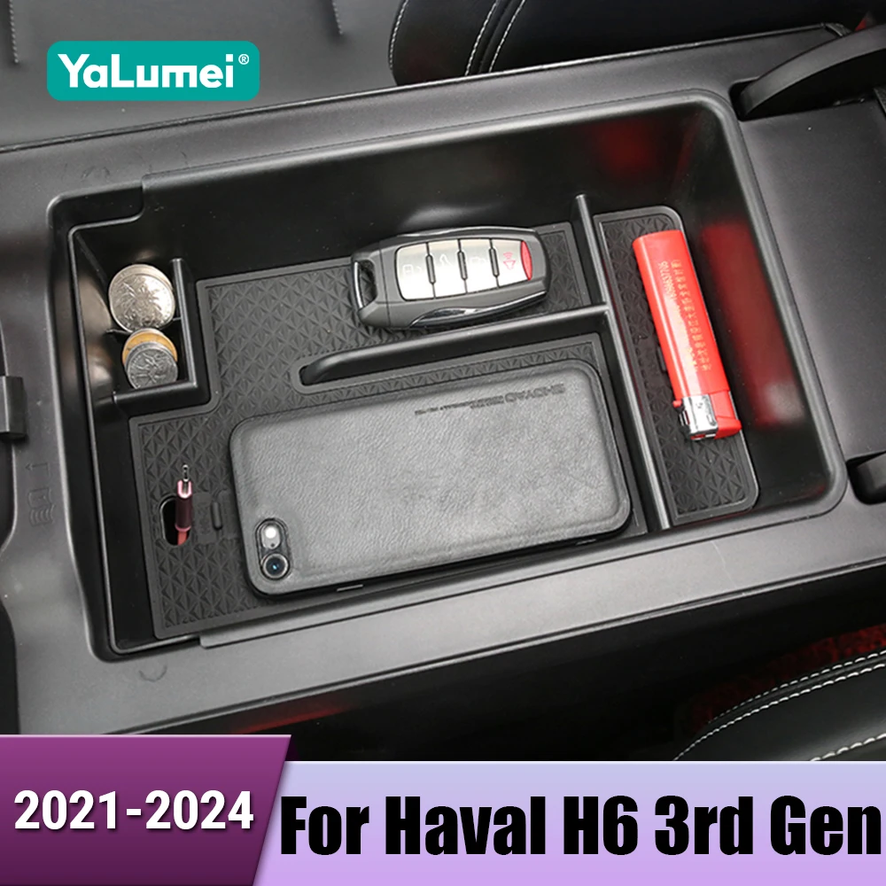 ABS Auto Armlehne Box Center Konsole Lagerung Handschuh Box Organizer Zubehör Für Haval H6 3rd Gen 2021 2022 2023 2024 GT DHT PHEV
