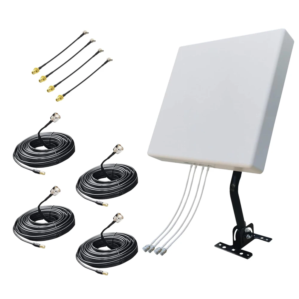 

Outdoor Directional MIMO 4x4 Panel Antennas Kit for 4G LTE & 5G Cellular Hotspots Routers,T-Mobile,Verizon,AT&T,N71,600-6000mhz