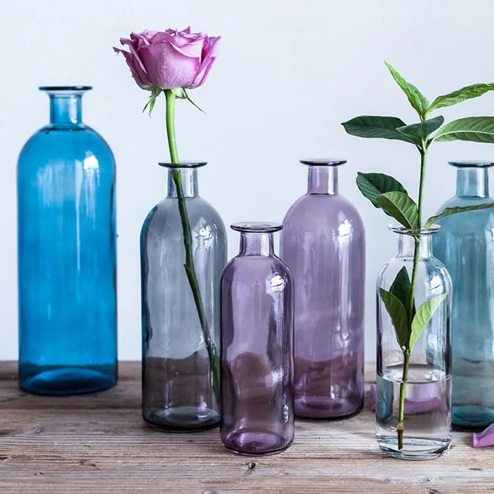 1 PCS Transparent Flower Vase Creative Hydroponic Plant Glass Bottle Nordic Style Flower Decoration For Gifts