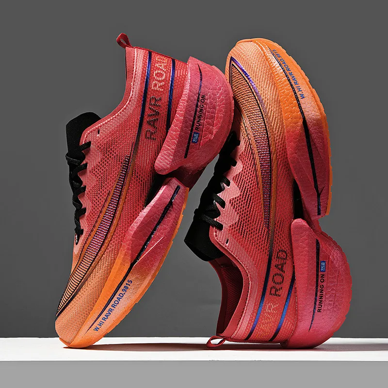 Zapatillas deportivas antideslizantes para hombre y mujer, zapatos deportivos transpirables, ligeros, cómodos, placa de carbono, cojín de aire para maratón
