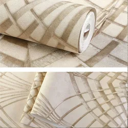 10m Embossed Thick Wallpaper for Living Room Geometric lines Wall Papers Home Decor Art TV Non self Adhesive Mural TV Renovation