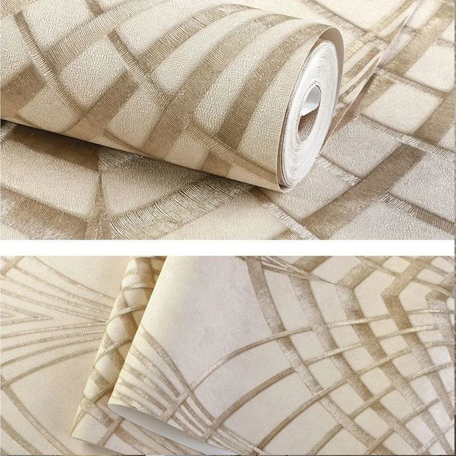10m Thick Embossed Wallpaper for Living Room Geometric lines Wall Papers Home Decor Walls Art Mural Renovation,Non self Adhesive