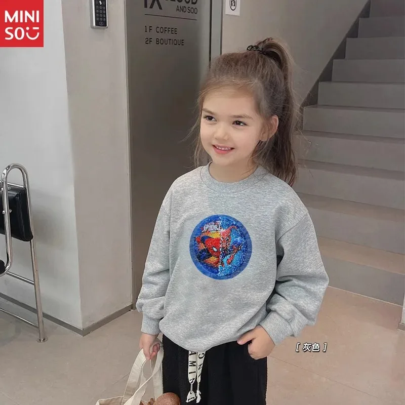 

Miniso Glitter Hoodie Thin Long Sleeve Reversible Color Change Clothes, Boys Girls Clothing Trendy Jacket Kids Top
