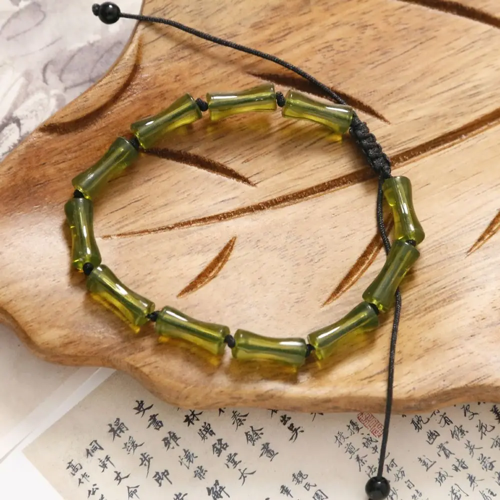 10pcs/Bag Loose Beads Bamboo Shape Beads DIY Crafts Jewelry Making Lampwork Beads Bracelet Making Kit Handmade Acrylic Beads DIY