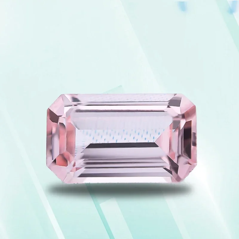 Lab Grown Sapphire Emerald Cut Morgan Pink VVS1 Selectable AGLCertificate Charms Gemstone for DIY Jewelry Making Materials