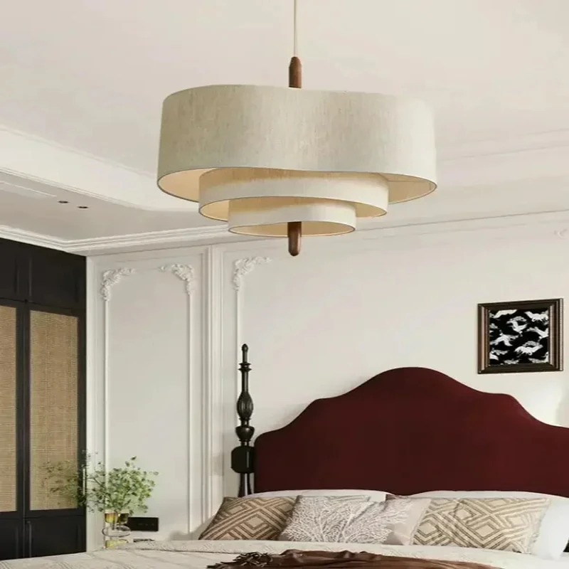 

Japanese Wabi Sabi Cloth Ceiling Chandelier For Living Room Island Bedroom LED Pendant Light Modern Home Decor Lighting Fixture