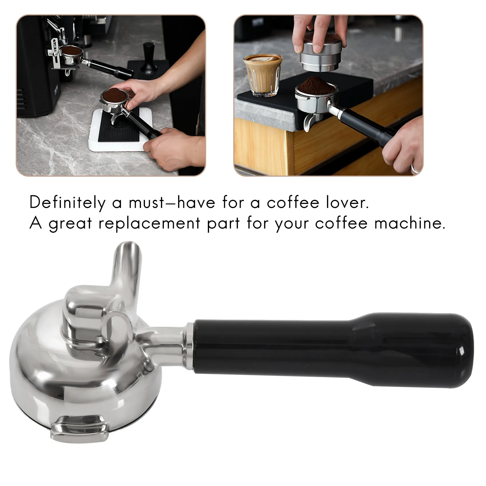 A94E-58MM Rvs Koffiezetapparaat Bodemloze Filterhouder Filterhouder Voor Rocket/Expobar Dubbele Mond/E61/FAEMA