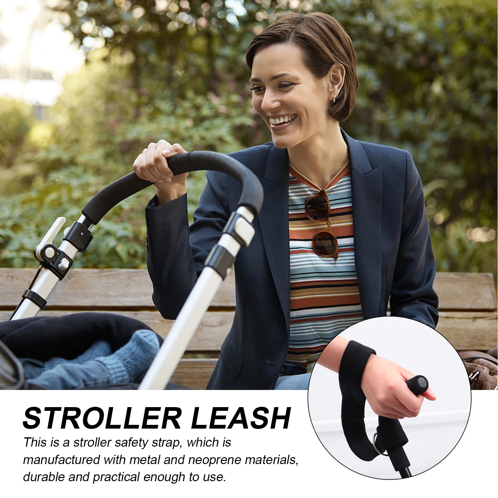 

Baby Stroller Safety Strap Durable Neoprene Anti Wrist Leash For Stroller Practical Cart Belt Storage