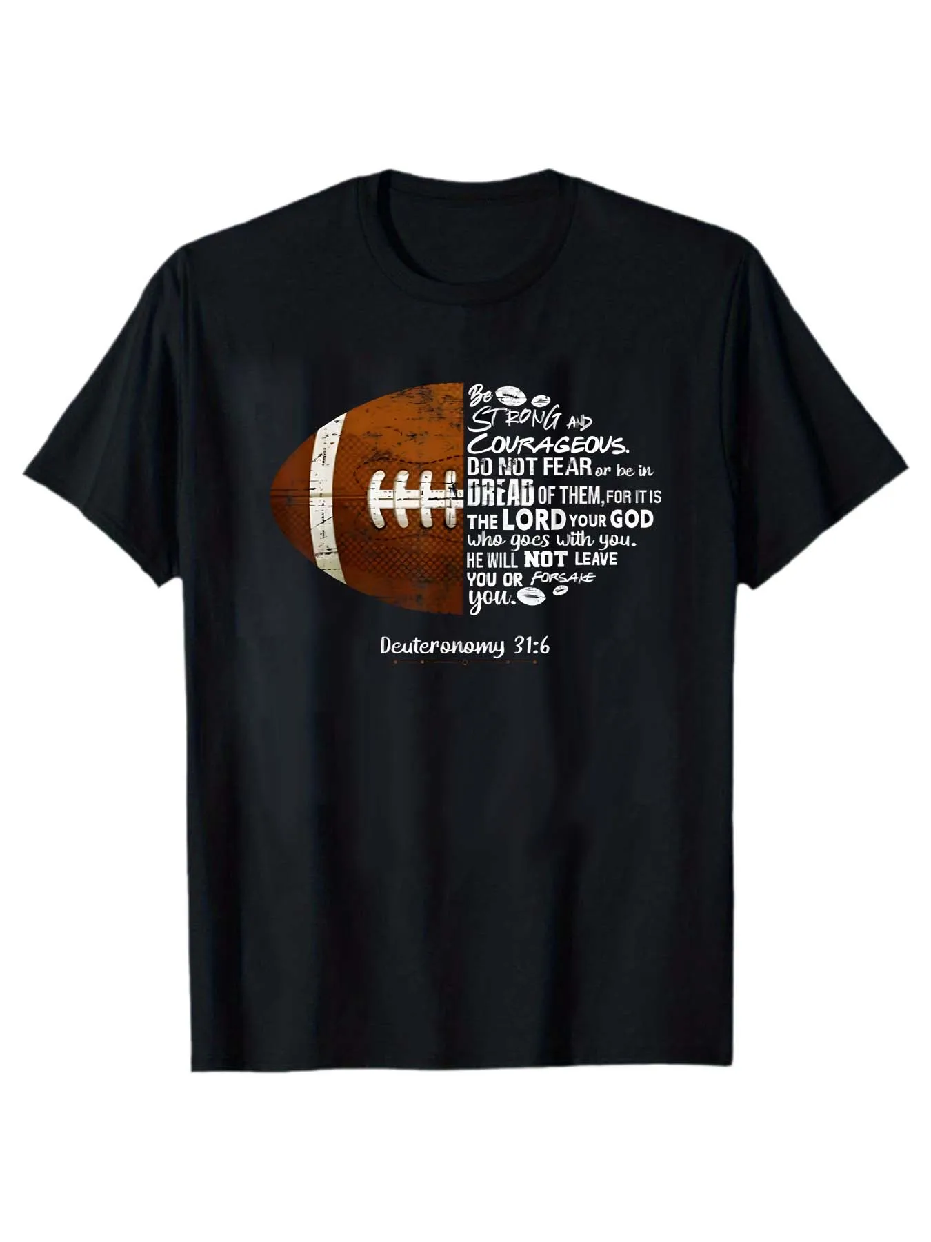 Men's Unisex Cotton T-Shirt with American Football Jesus Text Print, Comfortable for All Seasons, Heavyweight and High Quality