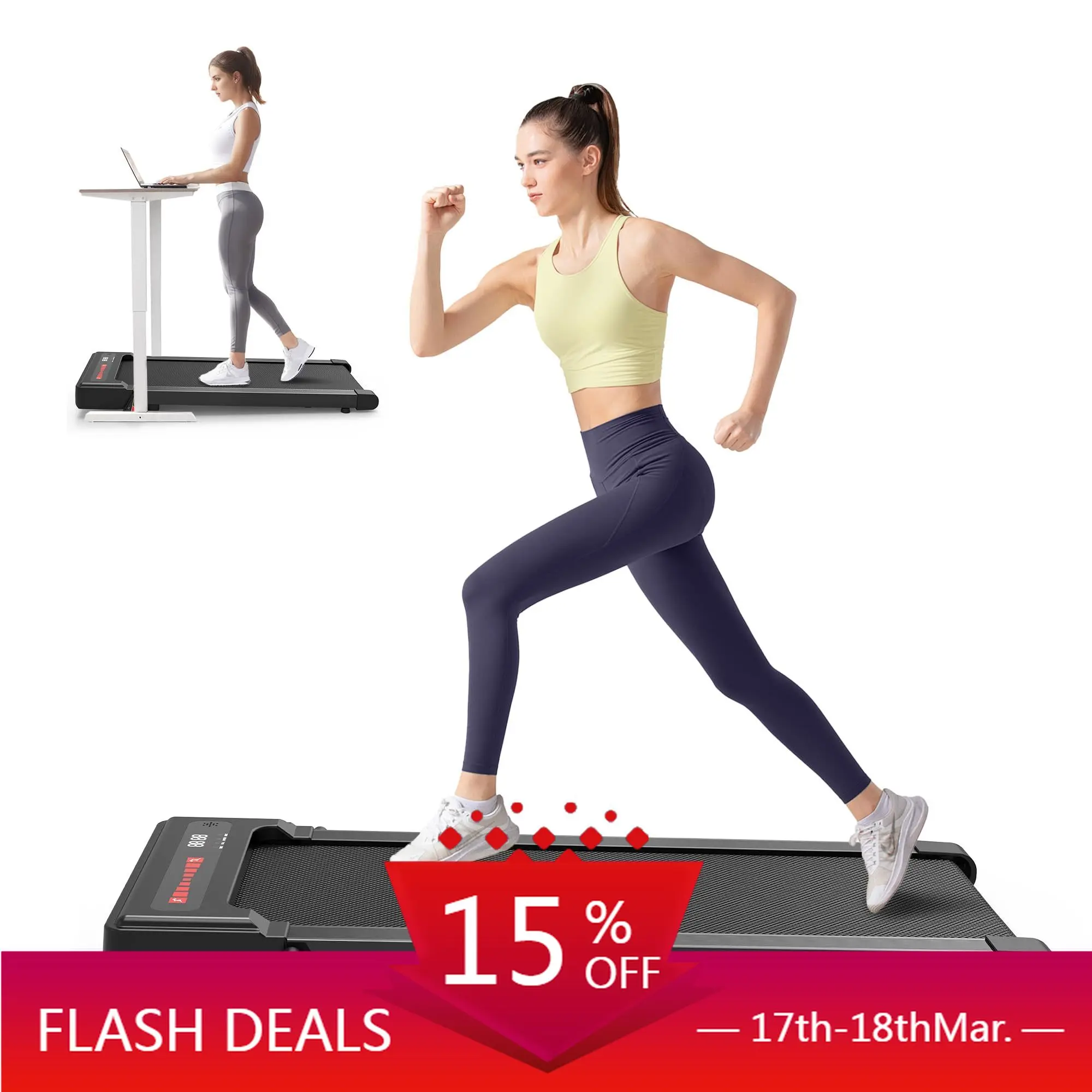 

STLF SHULI Portable Cardio Magnetic Treadmill Mini Home Gym with 2.5hp Motor 100kg Max User Weight Slope Function