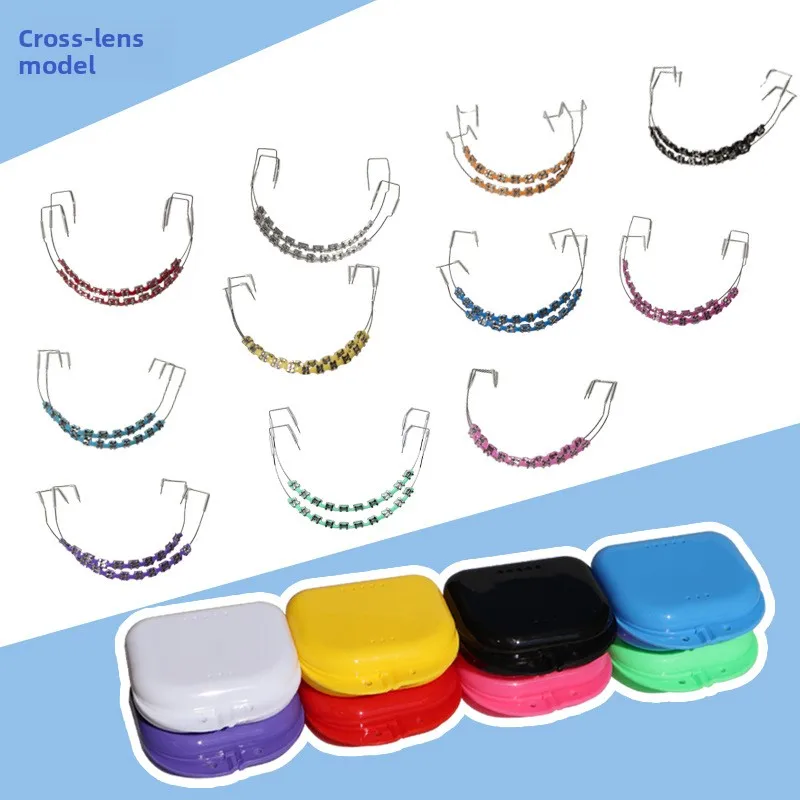 2-in-1 Retainer Case with Necklace Chain - Colorful Braces Accessories & Storage Box for a Stylish Smile