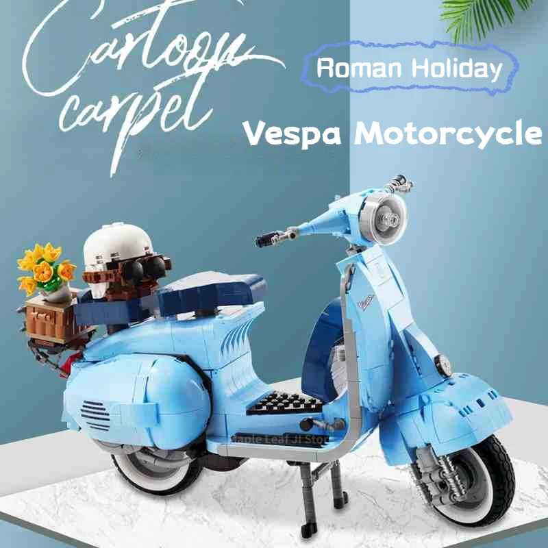 Technical Roman Holiday Vespa 125th Motorcycle Scooter Building Blocks Brick Model Toy Kids For Christmas And Birthday Gifts