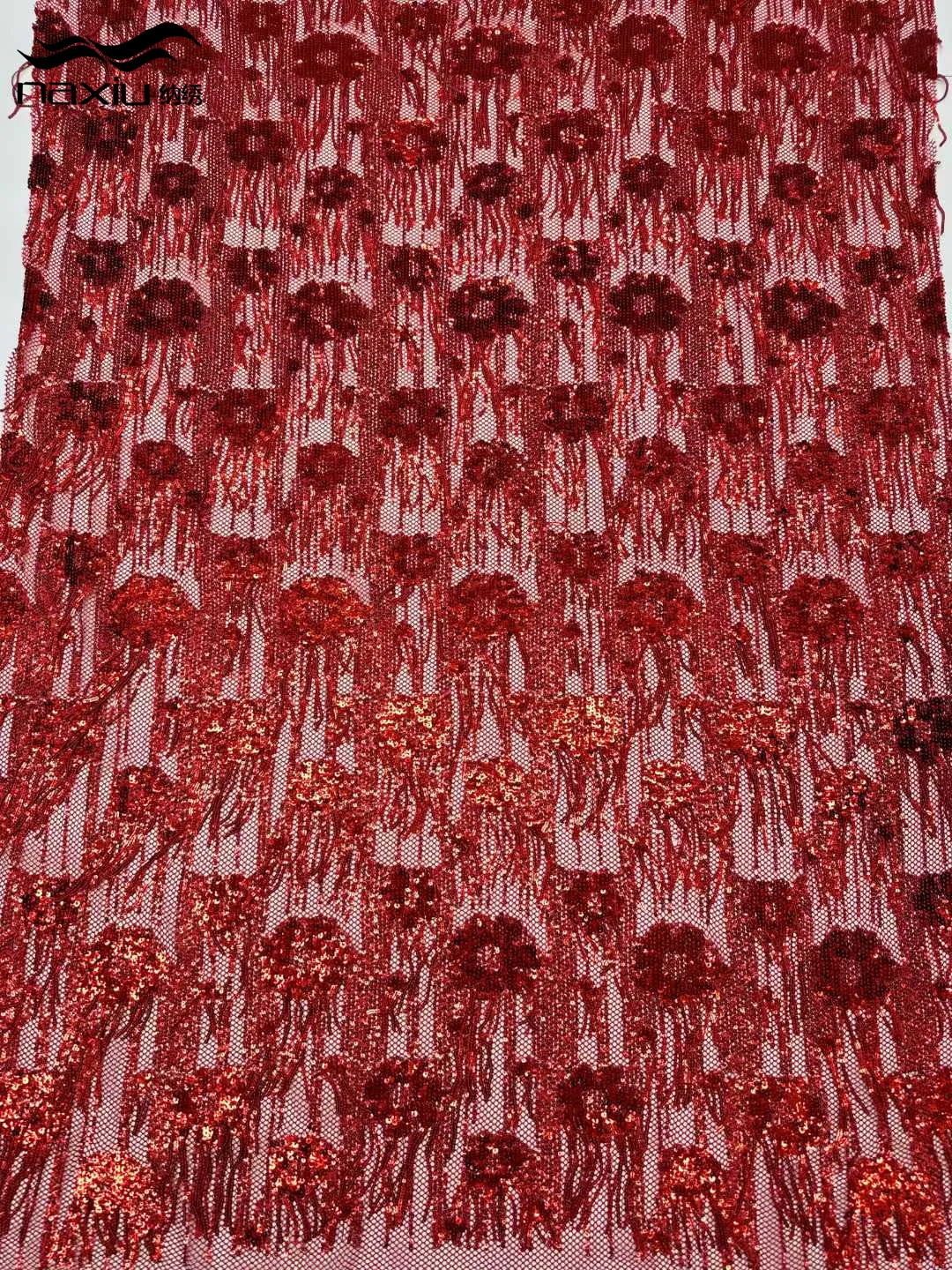 

Madison Luxury African Sequins Lace Fabrics High Quality 5 Yards Embroidery French Nigerian Tulle Lace Fabric For Wedding Party